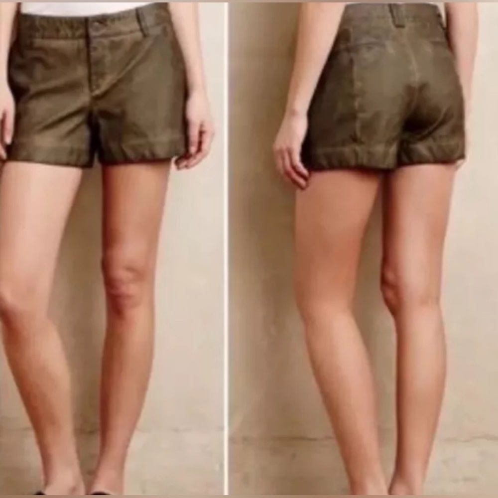 Anthropologie Pilcro And The Letterpress Quilted Vegan Leather Shorts